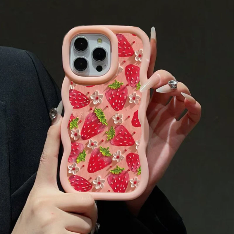 Luxury Floral Strawberry Phone Case Cover