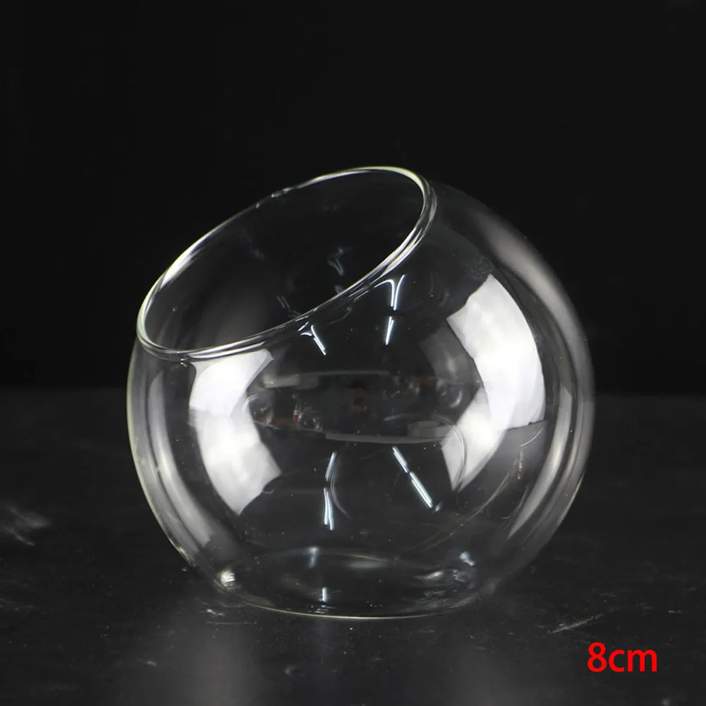 Micro Landscape Glass Vase Succulent Plant Terrarium Container Flower Pots Micro Landscape Oblique Glass Vase 8/10/12cm 2