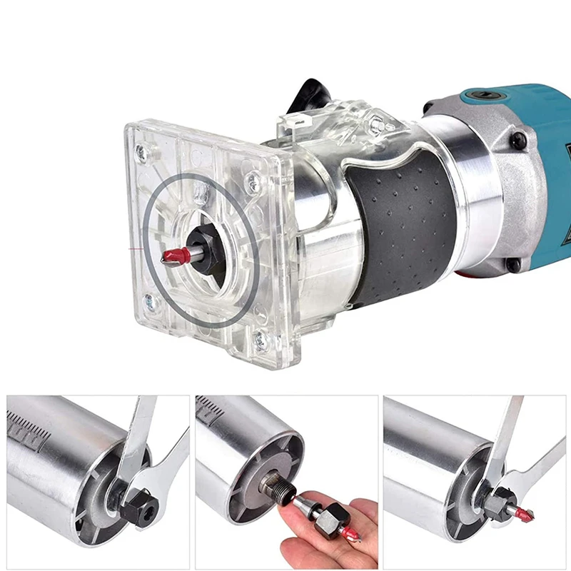 800W 30000RPM 전동 트리밍 머신 1/4인치 목공 밀링/엔칭 핸드 우드 엣지 라우터 트리머 가정용 DIY 파워 오일