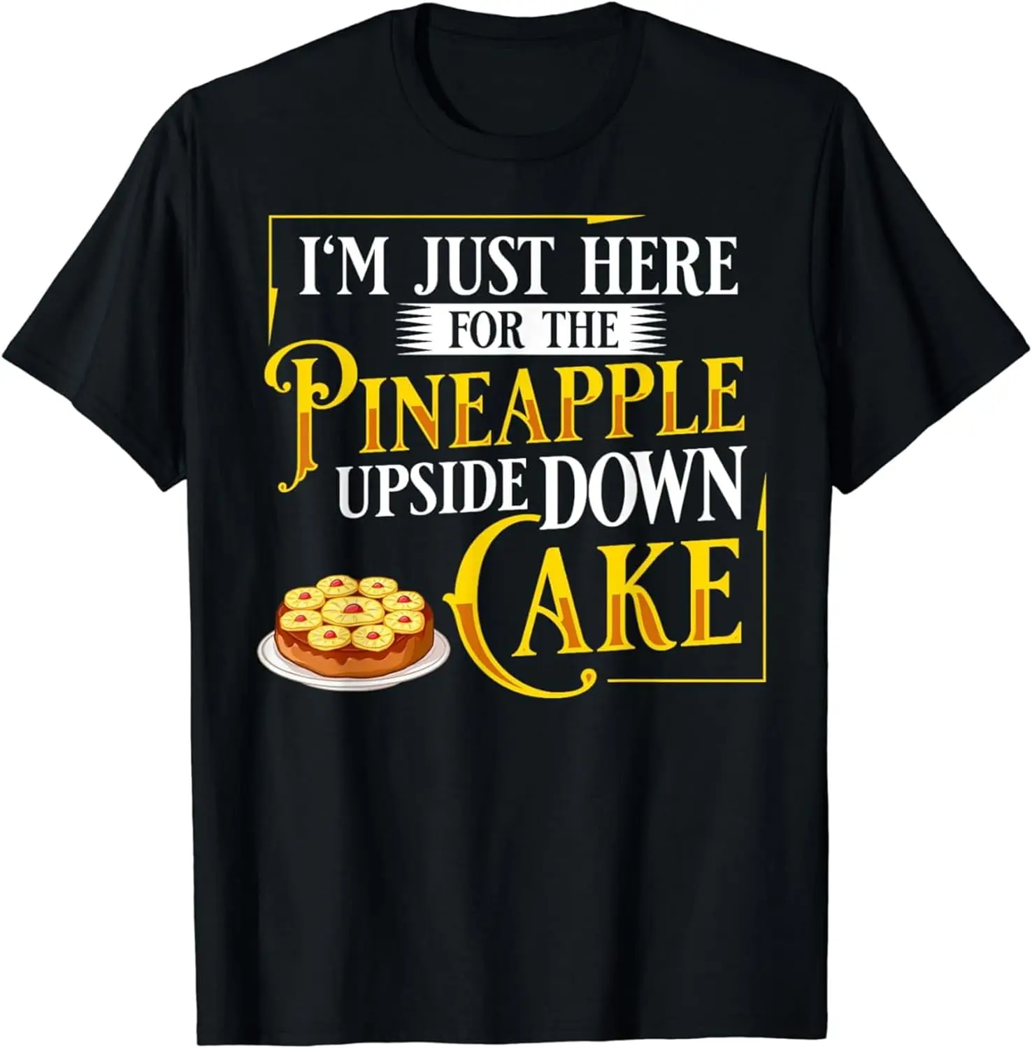 

Upside Down Pineapple Cake Graphic T Shirts, Women's Crew Neck Casual Premium Polyester Breathable Tee