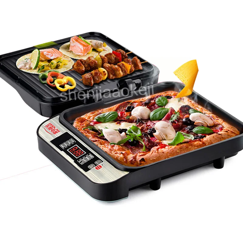 non stick frying pan iron pan Double-sided Steak Grill timing multi-function suspension non-stick frying machine Intelligent Automatic Electric Baking Pan
