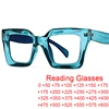 Vintage Oversized Square Anti Blue Light Reading Glasses Women Men Trending Optical Eyewear Finished Hyperopia Eyeglasses +2 +5 1