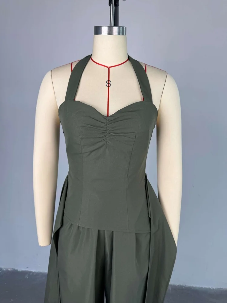 Wmstar Jumpsuit Women Solid Draped Sexy Fashion Wide Leg High Street Wear New Style New in Summer Wholesale Dropshipping