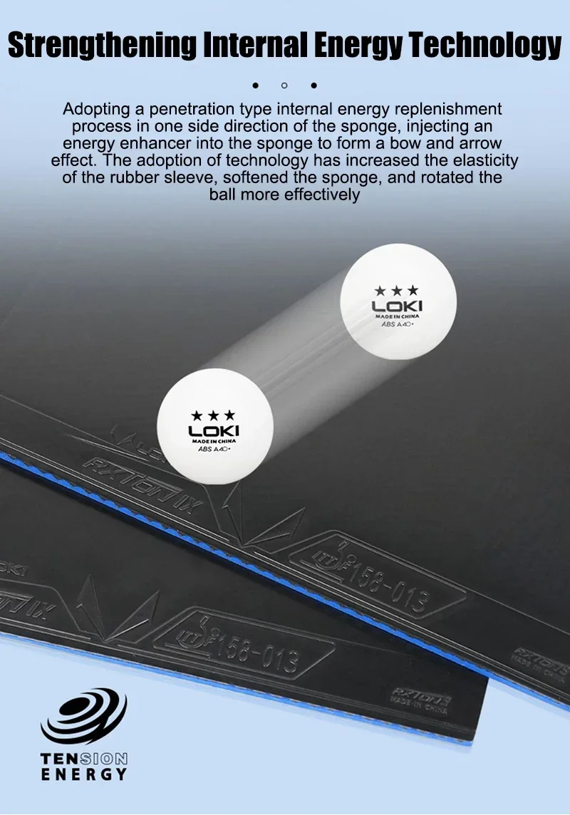 Description Picture 4 of itemLOKI RXTON 9 Table Tennis Rubber Super Sticky Pips-in Internal Energy Ping Pong Rubber with Blue Cake Sponge Fast Attack and Arc