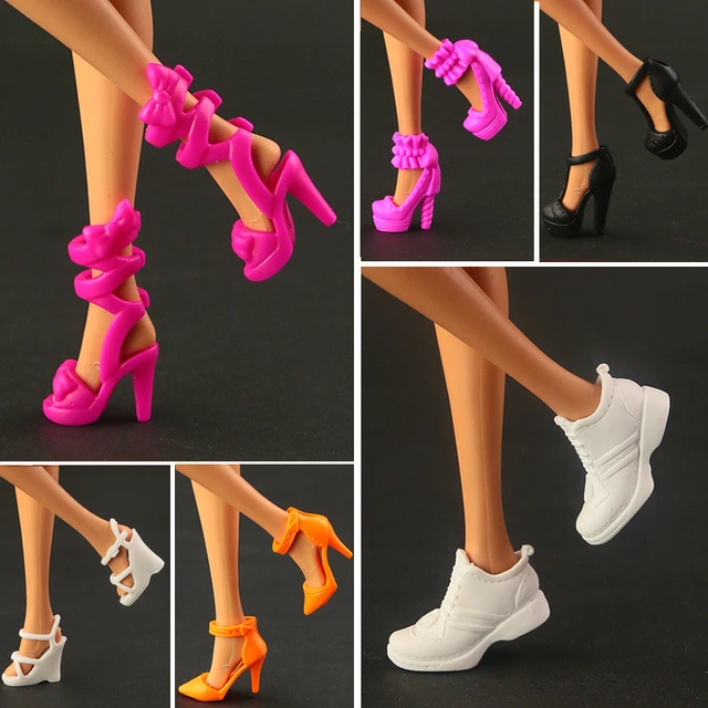 Chaussures noires à talons hauts pour poupée Barbie, botte de princesse de  haute qualité, 18 couleurs