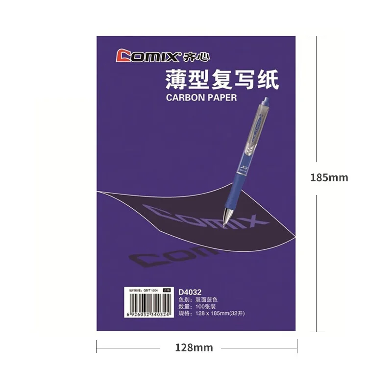 32K Carbon Paper 3red + 97 Blue 100Pcs 128X185Mm Legible Graphite Transfer Tracing Painting Reusable Art Surfaces Copy Paper