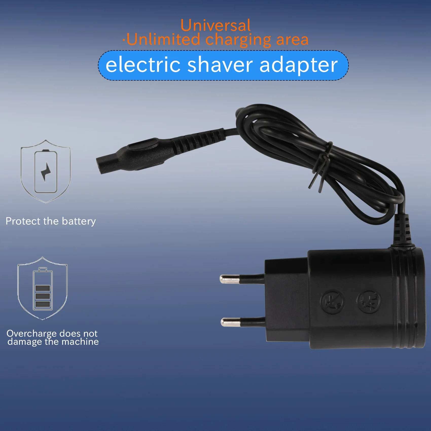

Shaver For Eu Wall Plug Ac Power Adapter Charger For Philips Electric Shaver Adapter For Hq8505/6070/6075/6090 (Eu Plug)