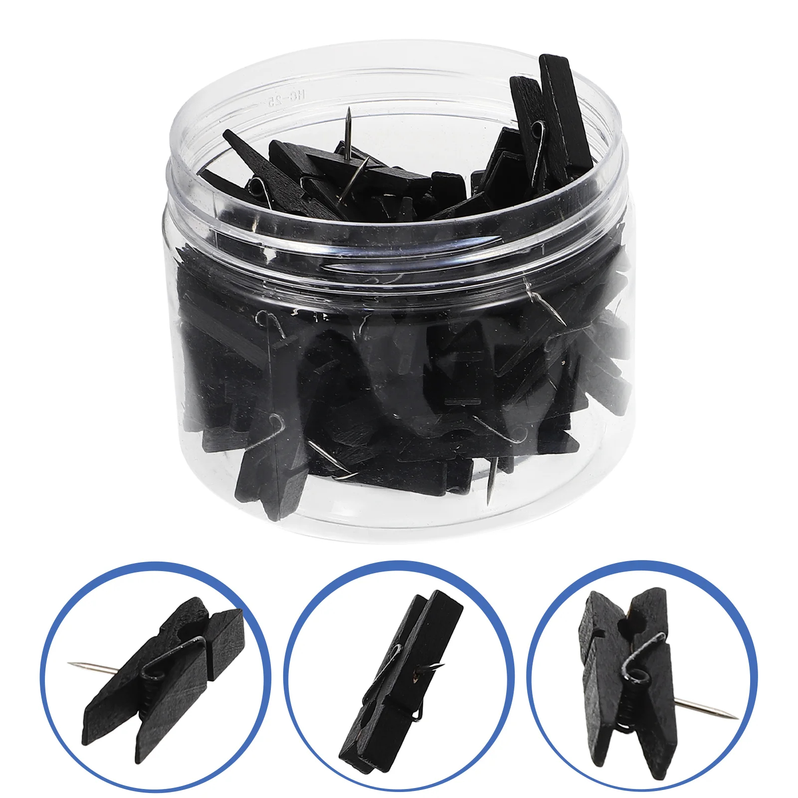 

Tofficu Thumb Tacks 50Pcs Mini Wooden Clothespins Photo Paper Peg Pin Craft Clips Scrapbooking Arts Crafts Hanging Photos Black