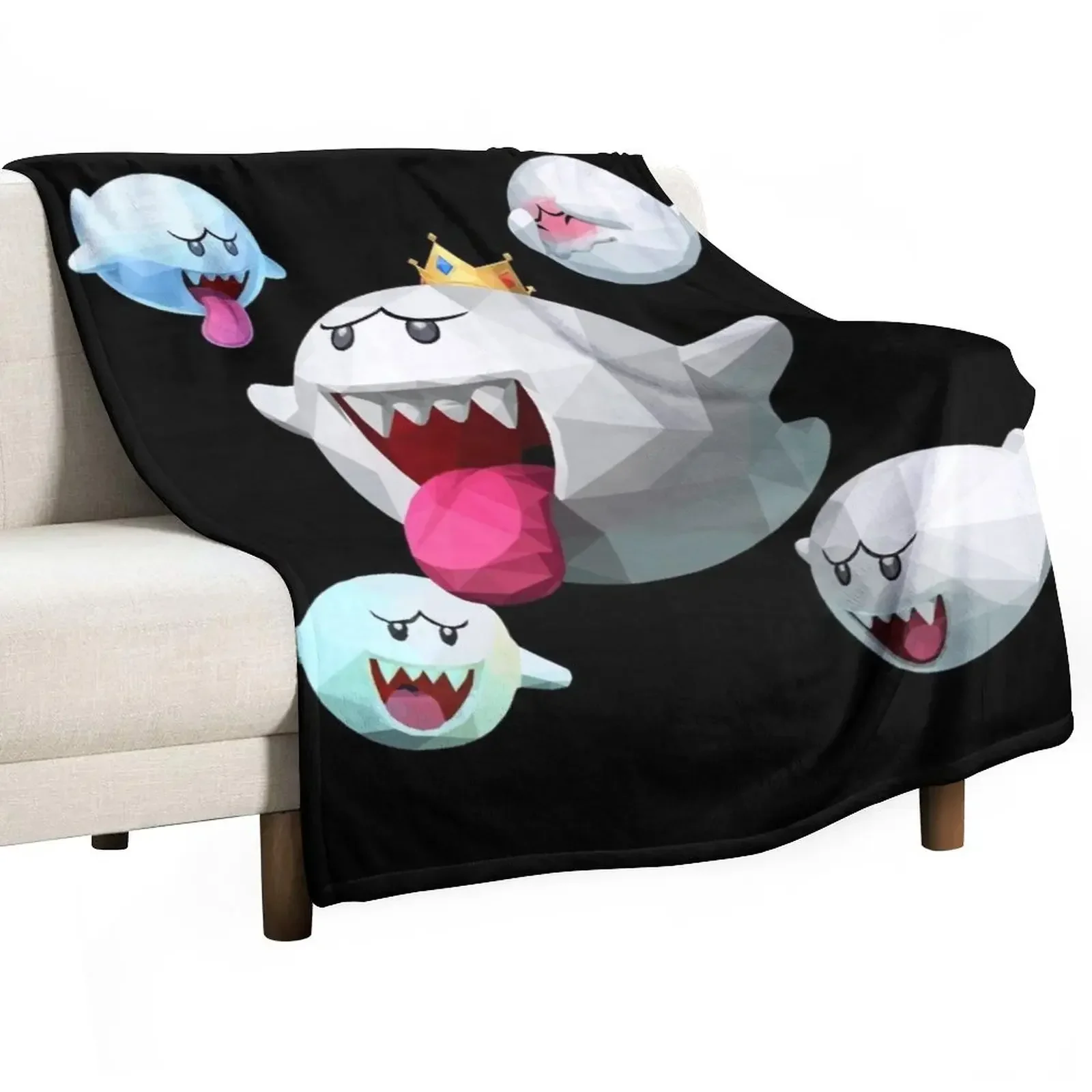 

King Ghost and Buddies Throw Blanket halloween Softest Blankets