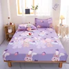 1pc Purple Color Bed Fitted Sheet for Double Bed Rabbit Printed Cartoon Kids Bed Sheet lençol de cama casal (without pillowcase) 1