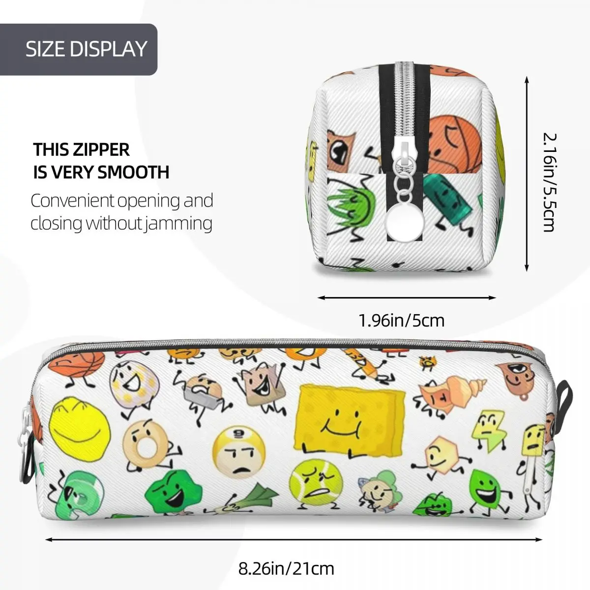 BFDI Inanimate Insanity Cartoon Pencil Case Lovely Battle for Dream Island Pen Box Bag Girls Boys Office Zipper Pencil Pouch
