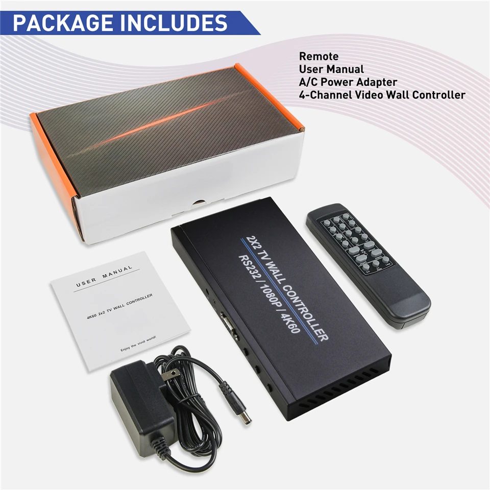 4 ä TV   Ʈѷ 2x2 1x3 1x2 1x4 4x1 3x1 2x1 HD DVI VGA USB  μ 4K 60Hz  TV  ũ