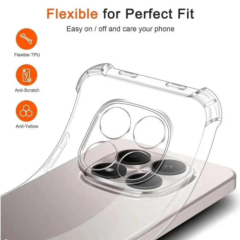 Transparent Soft Silicone Shockproof Protective Phone Case with Bumper
