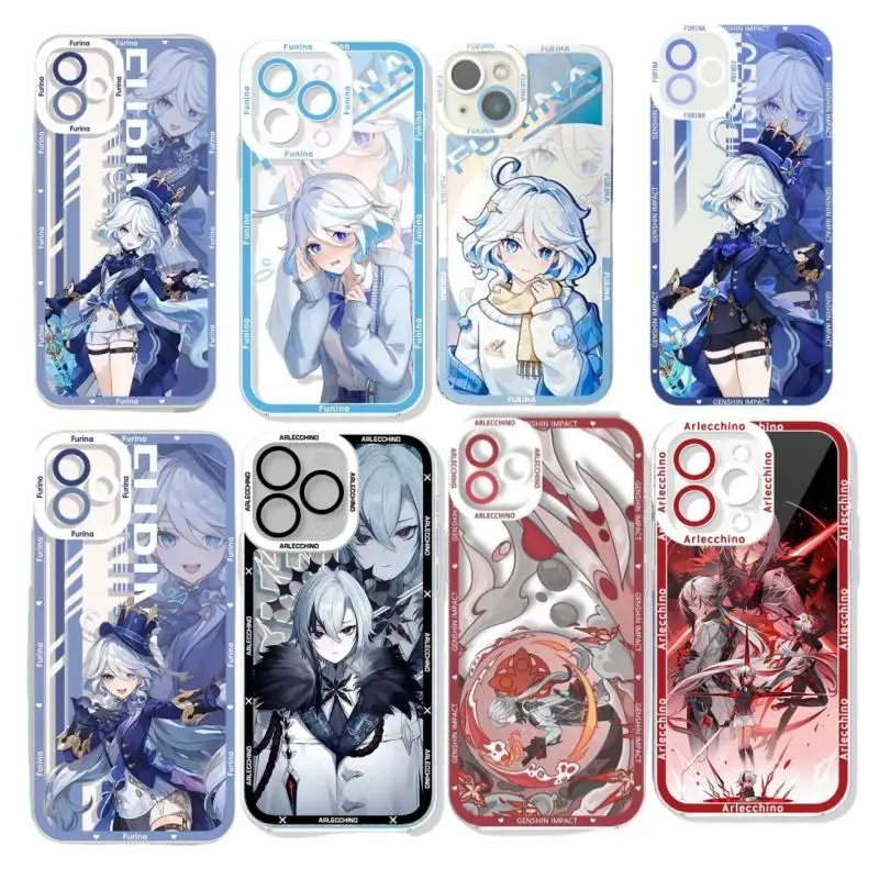 Genshin Impact Furina Arlecchino Themed Phone Case