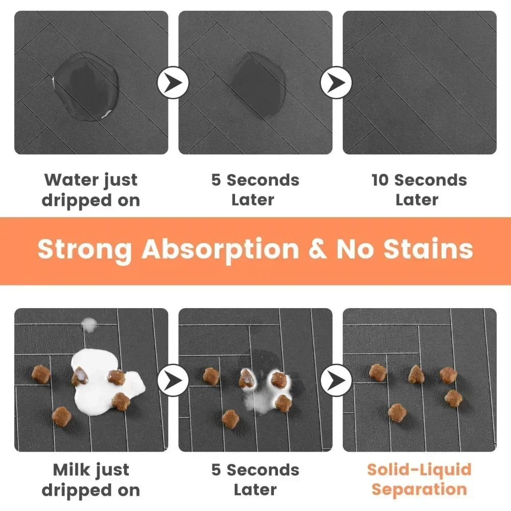 Pet Feeding Dropshipping Pet Placemat for Food and Water Bowl with Waterproof Rubber Backing Quick Dry Water Mat for Dog Cat
