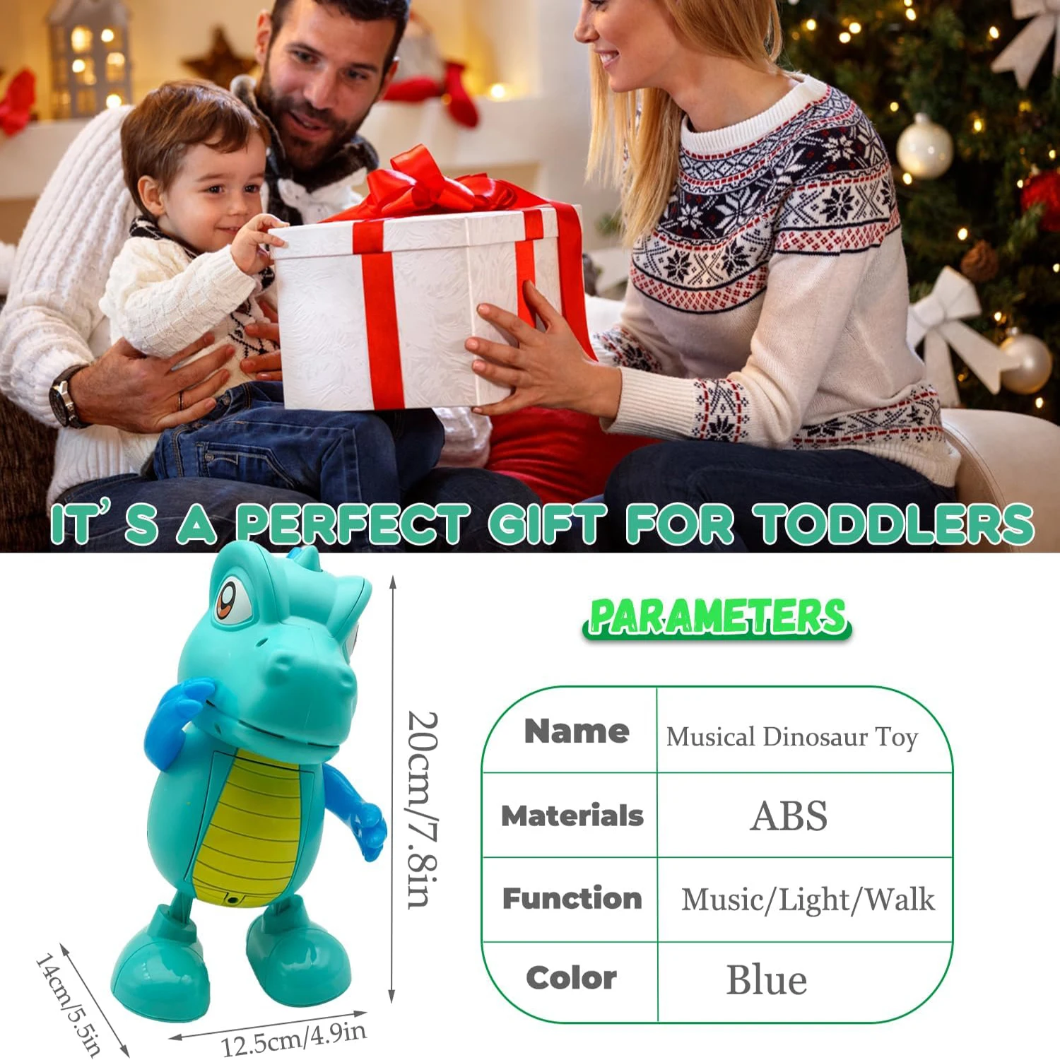 Children's electric cool cartoon dancing dinosaur robot, music lighting puzzle toy (prepare your own battery) 2
