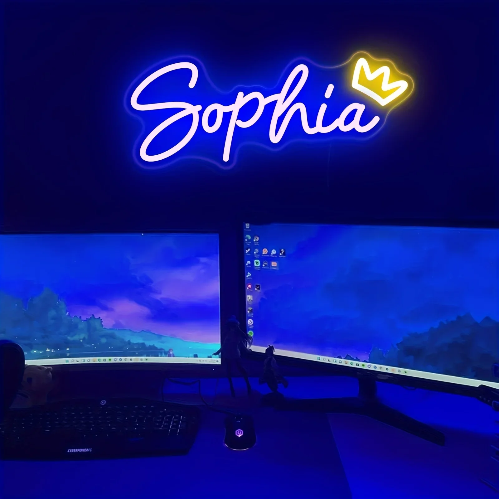 Personalized USB-Powered Neon Wall Decor with Crown - Perfect Gift for Weddings, Birthdays, and Room Ambiance