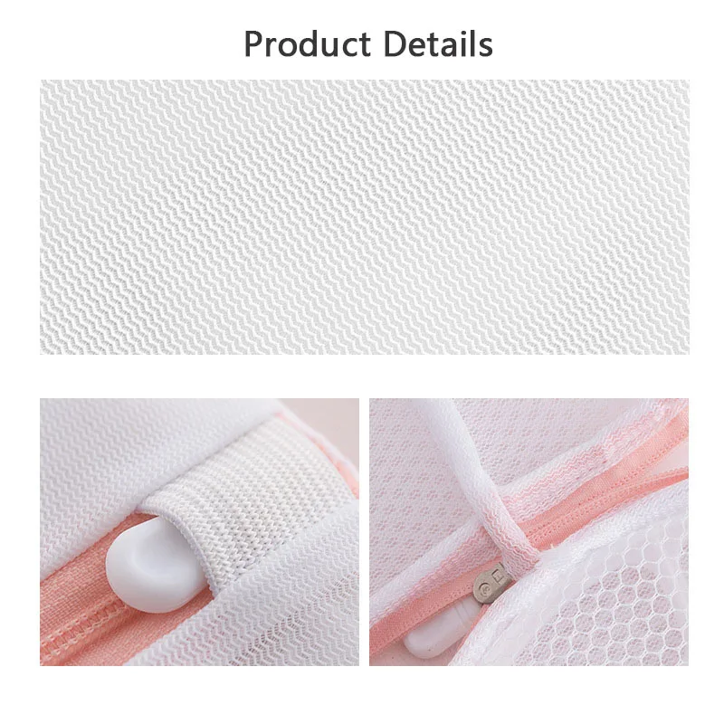 Fresh Solid Laundry Washing Bag Beautiful Zippers High Density Permeable  Mesh Large Washing Machine Protection Bags For Clothes