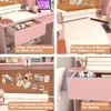 Kids Desk and Chair Set , Childrens Computer Desk with Drawers and Storage Shelf, Kids Study Table with Charging Station 4
