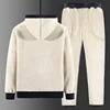 Plus Size 8xl Winter Tracksuit Men Thick Warm Lamb Woolen Fleece Hooded 2 Piece Set Jacket+pants Sportswear Casual Sweat Suits 2