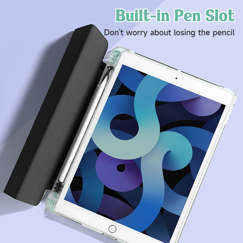 Artistic Sketch Heart iPad Case with Built-in Pen Holder