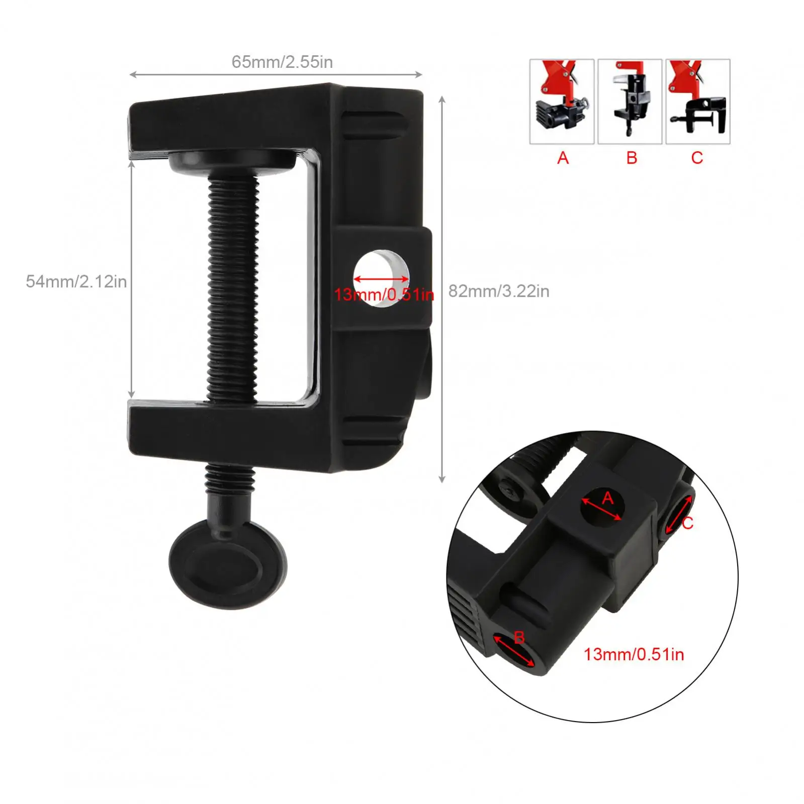 Lamp Holder DIY Fixed Metal Clip Fittings Screw Light Mounting Camera Holder for Broadcast Microphone Desk Lamp
