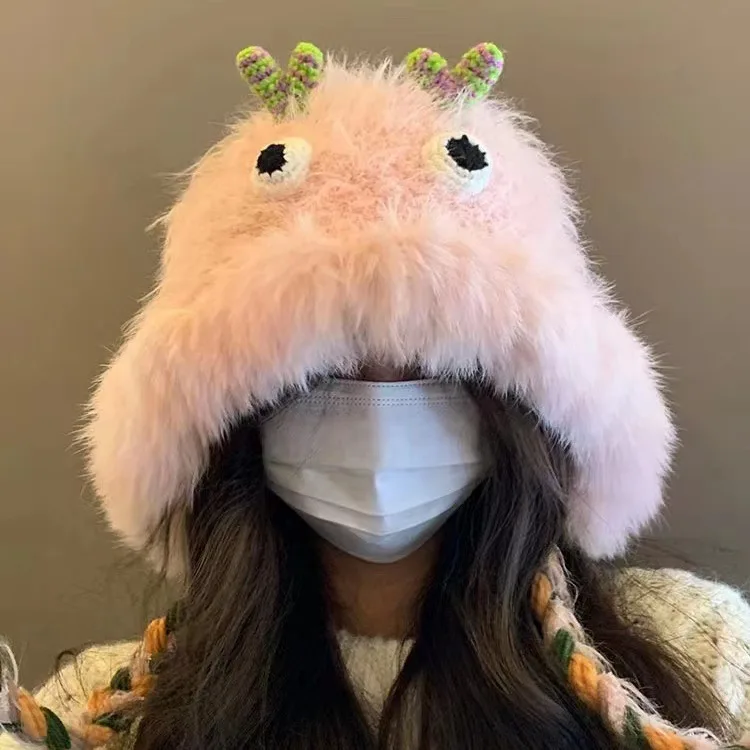 Joli Petit Monstre Tricoté En Peluche Pour Femme - Protection Auditive