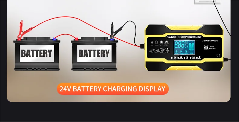 12V-24V Autobatterie ladegerät voll automatisch 12V 10a digitales Autobatterie ladegerät Impuls reparatur für Agm Gel nasse Blei Säure – Detail 16