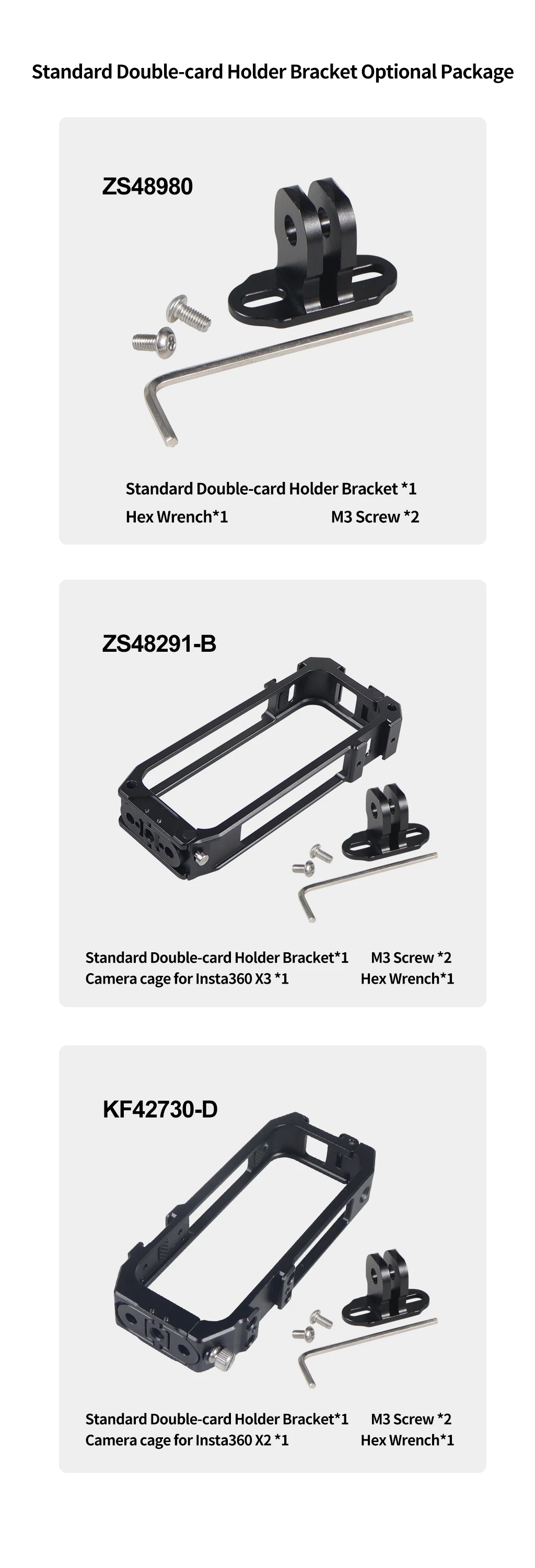 Metal Base Mount Mini Tripod Adapter M3 Mounting Screws for DJI ACTION4 Camera