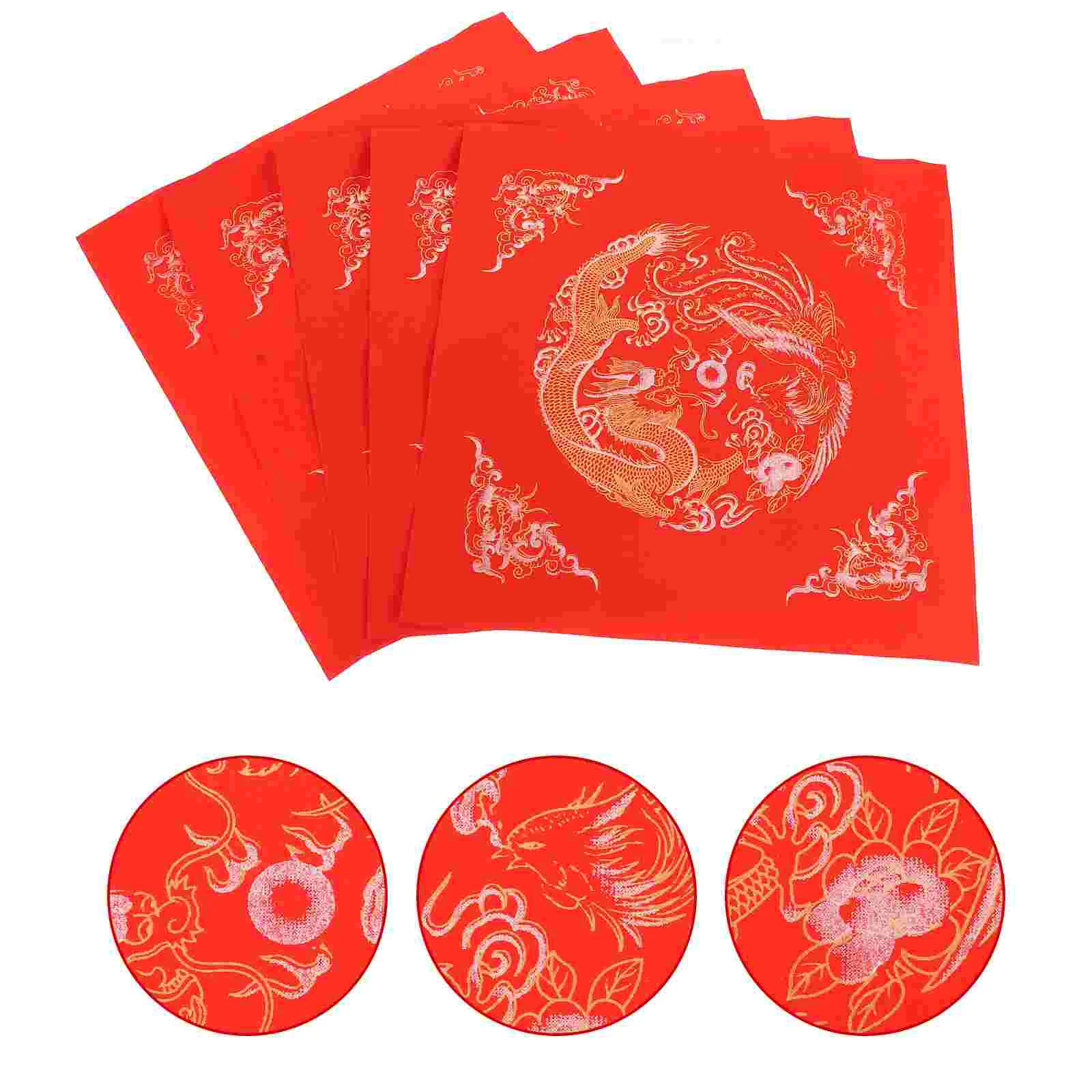 

DIY Chinese New Year Calligraphy Red Paper Blank Fu Character Paper Xuan Paper Red Paper Chinese New Year Party Decor