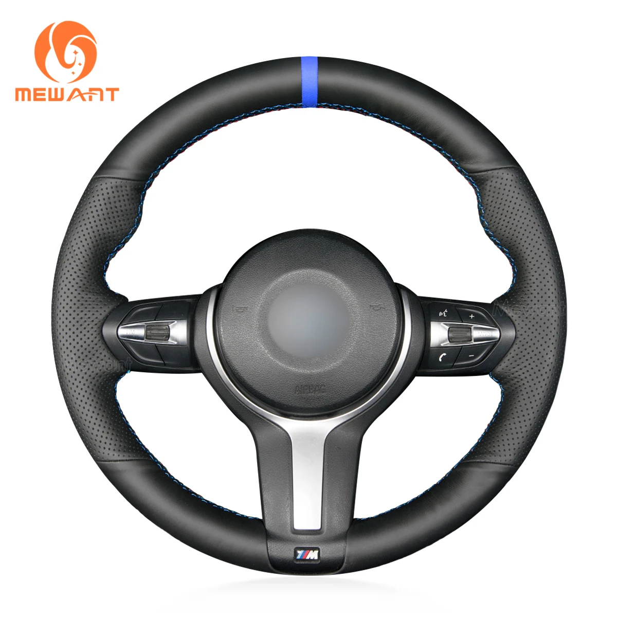 MEWANT Genuine Leather Steering Wheel Cover for BMW F30 F10  F11 F31 F34 F07 X3 F25 F32 F33 F36 X1 F48 X2 F39 M135i M140i Sport