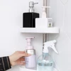 Bathroom Corner Shower Tension Pole Rust Proof Telescopic Rod 4 Tier Storage Rack Shower Organizer Stainless Steel Decor Shelf 3
