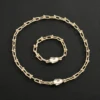 New Monaco necklace 14K gold-plated paper clip chain Cuban chain suitable for men and  women rectangular chain support wholesale 1