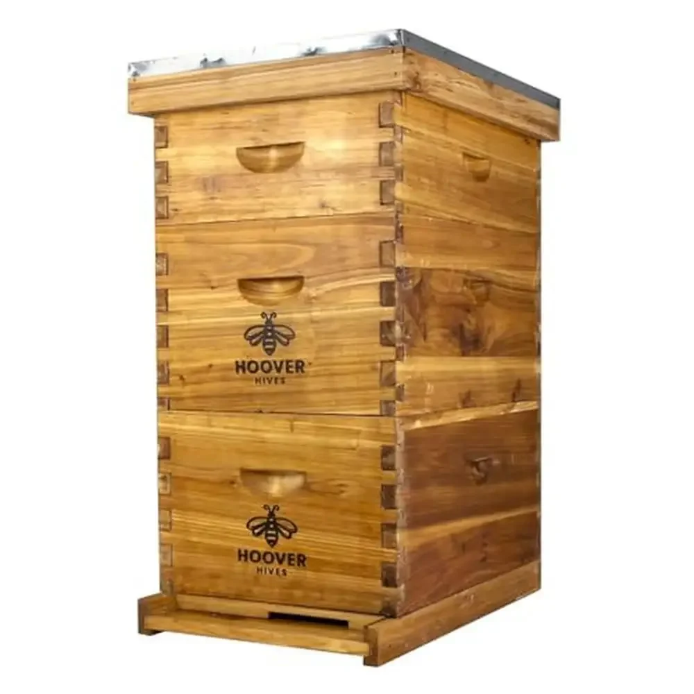 Wooden Beehive Kit 8 Frame Dipped in Beeswax Includes Frames Foundations Deep Brood Boxes Medium Super Box High Quality Joints
