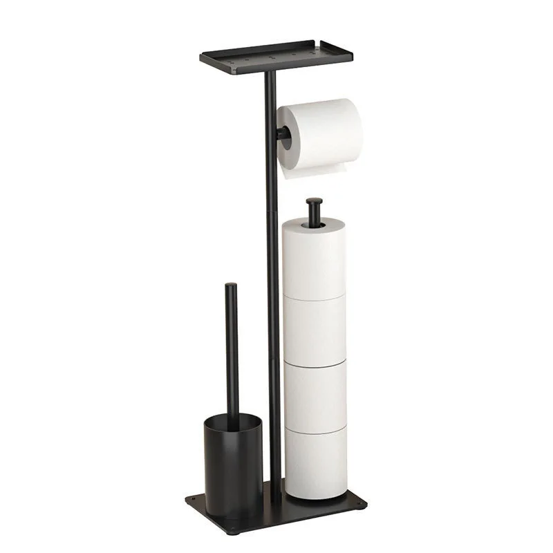 Heavy-Duty Stainless Steel Toilet Brush Holder Wall-Mounted Paper Towel Rack Bathroom Storage Organizer with Drawer