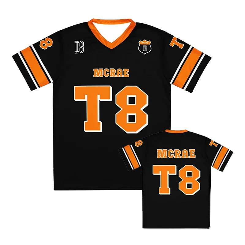 Tate McRae Jersey Spring/Summer Season Men's and Women's Sportswear T8 McRae Football Jersey V-Neck Kid T-Shirt y2k clothes