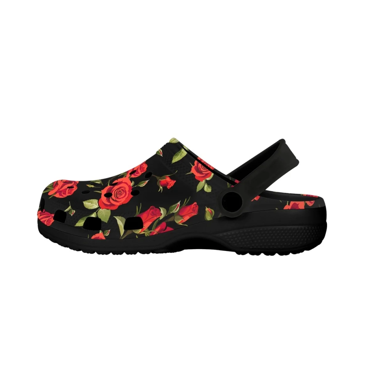 Red Rose Printing Comfortable Breathable Sandals Female Valentine's Day Anniversary Gift Fashion Casual Indoor Outdoor Slippers