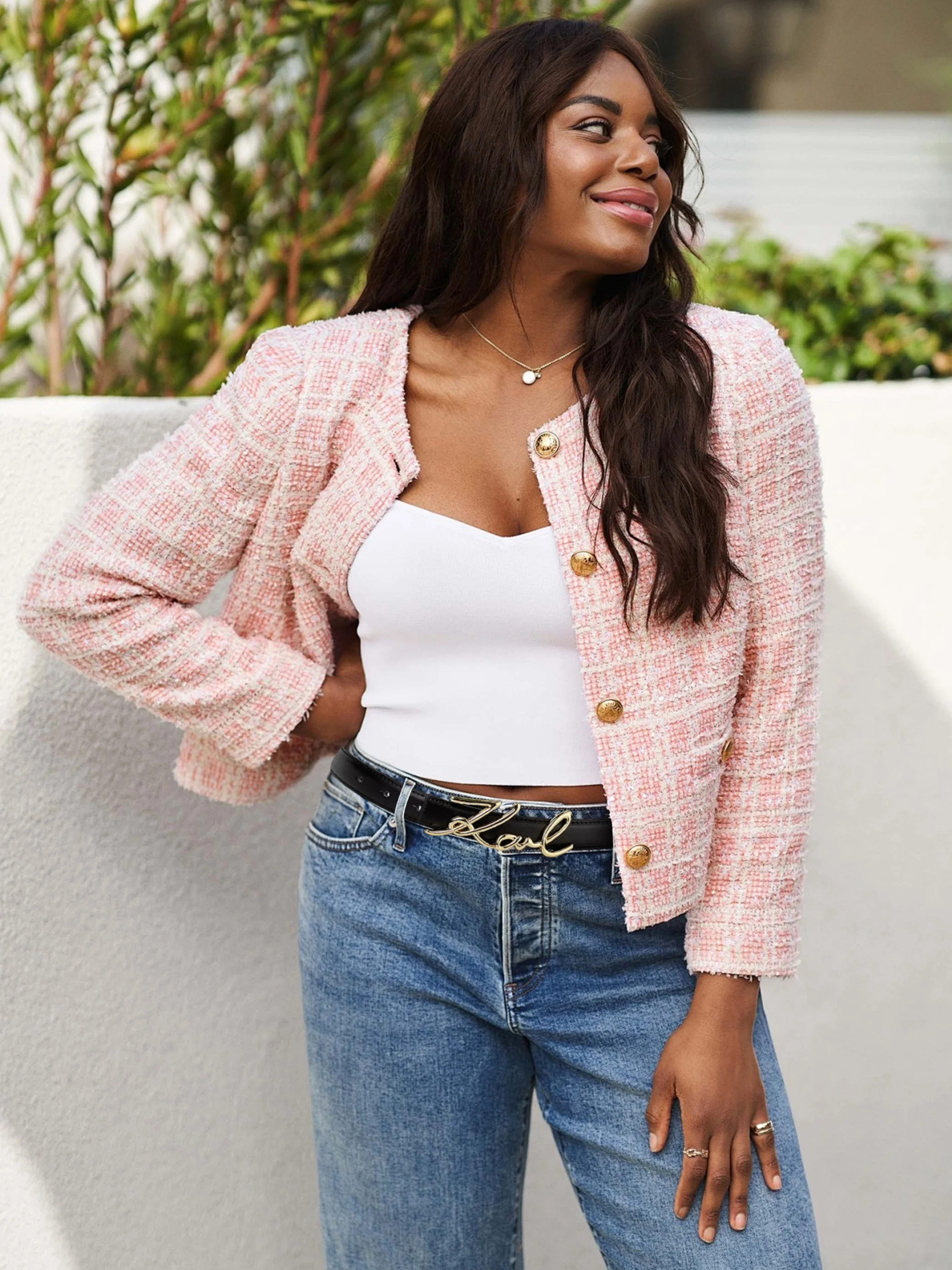 Women's belt with wavy letter alloy buckle, meticulously crafted