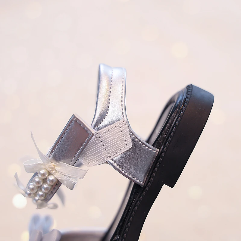 Girls Beading Sandals Non Slip Sole Toddler Beach Shoes