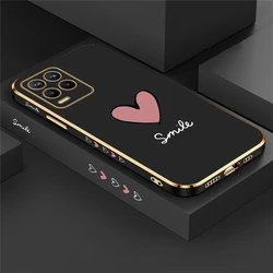 Chic Electroplated Love Heart Phone Case - Soft Silicone Shockproof Cover for Realme 7 5G (Black-162B)