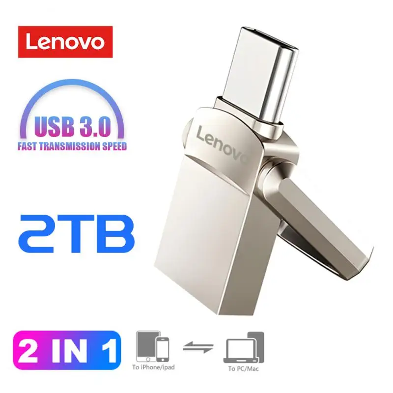 Lenovo 2Tb Usb3.1 Flash Drives 1Tb Ad Alta Capacità Trasferimento Ad Alta Velocità Pendrive Memory Card Pendrive Flash Disk Memoria Impermeabile