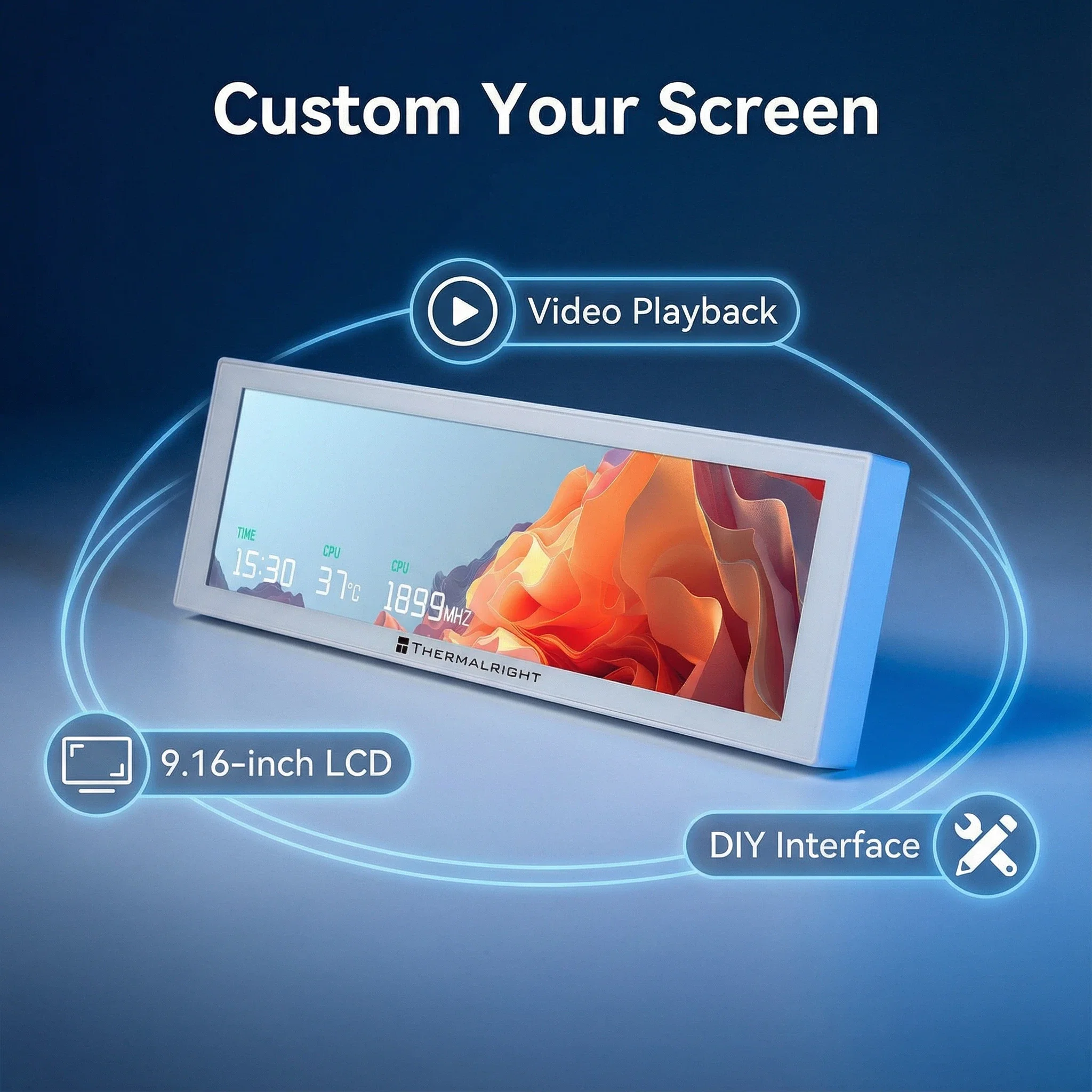 Thermalright TROFEO VISION LCD IPS Full-Color LCD Screen, 9.16