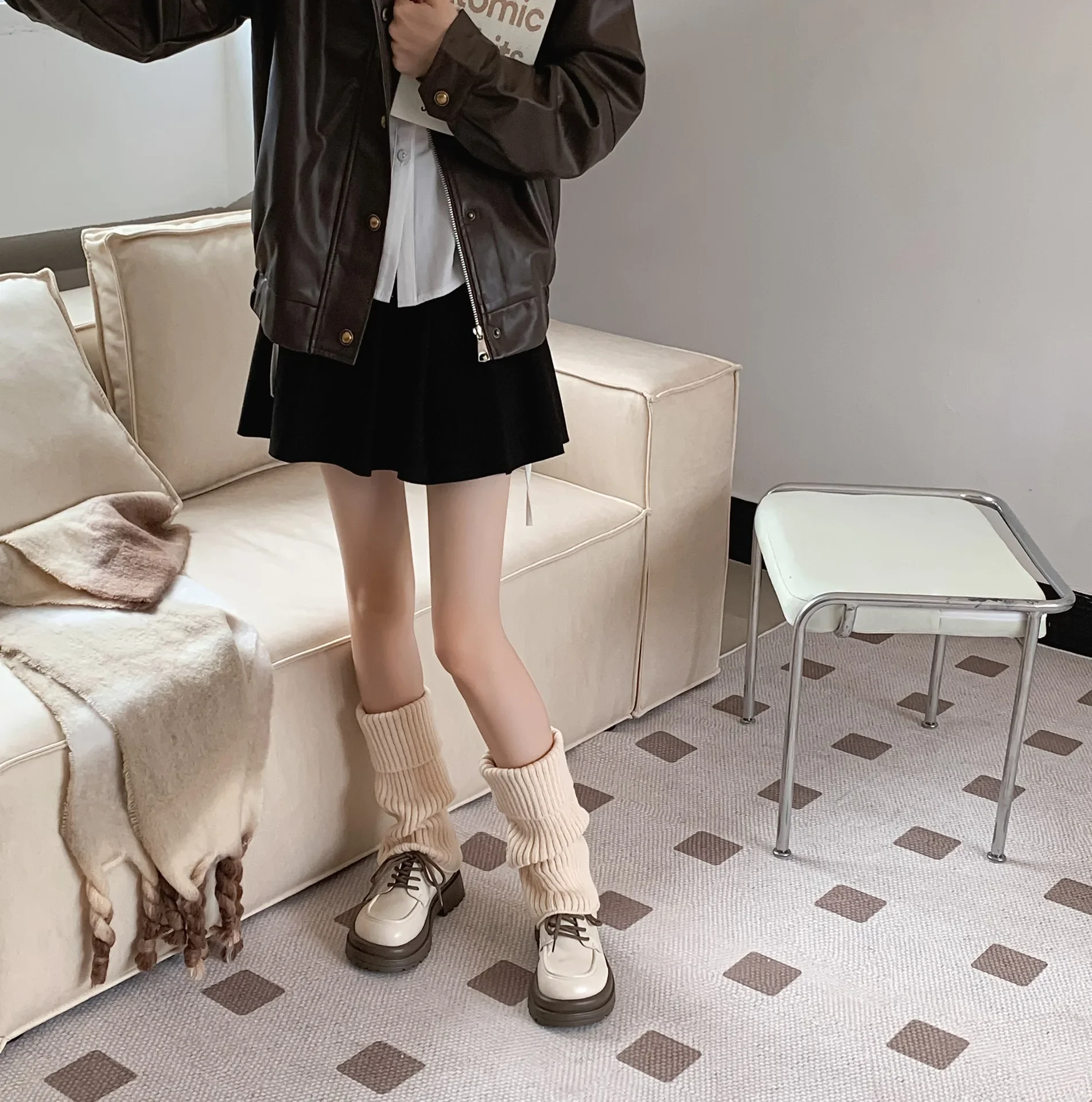 Thickened Leg Warmers Long Socks Korea Style JK Uniform Bubble Socks Fashion Lolita Girl Loose Socks Women's Versatile Stockings