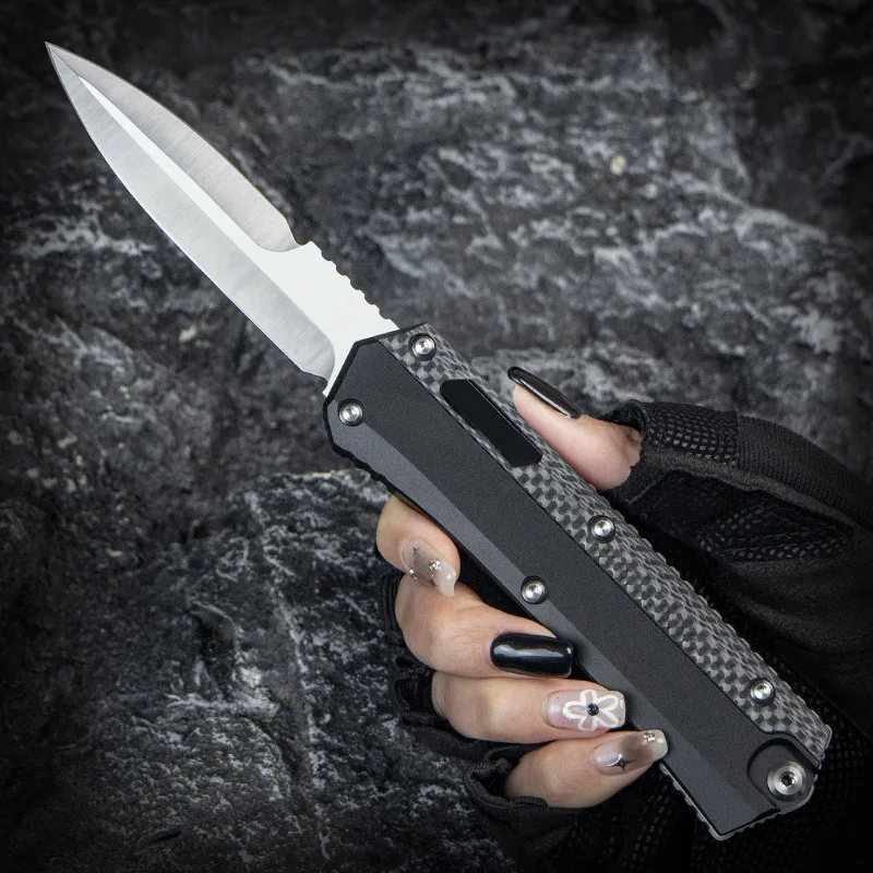 

GK Series Carbon Fiber Editon Micro OTF Tech Knife GLY Pocketknives KON GLYK0N Stonewash D2 Blade EDC Self Defense A41