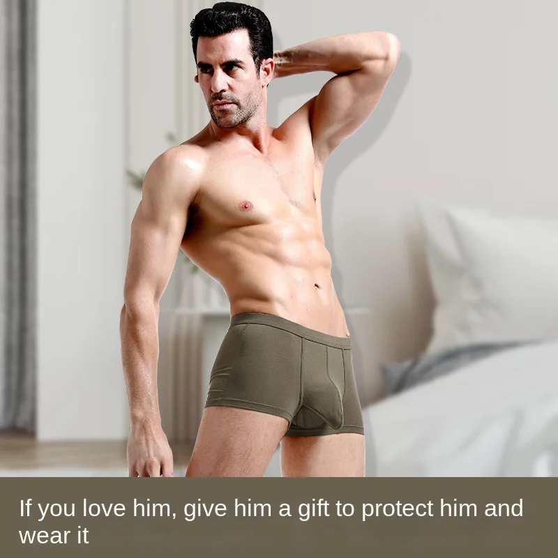 Silk Breathable Cotton Underwear Men's Sexy Panties Improved Testes Separated Satin Briefs  Penis Boxers for Men Sleep Bottoms