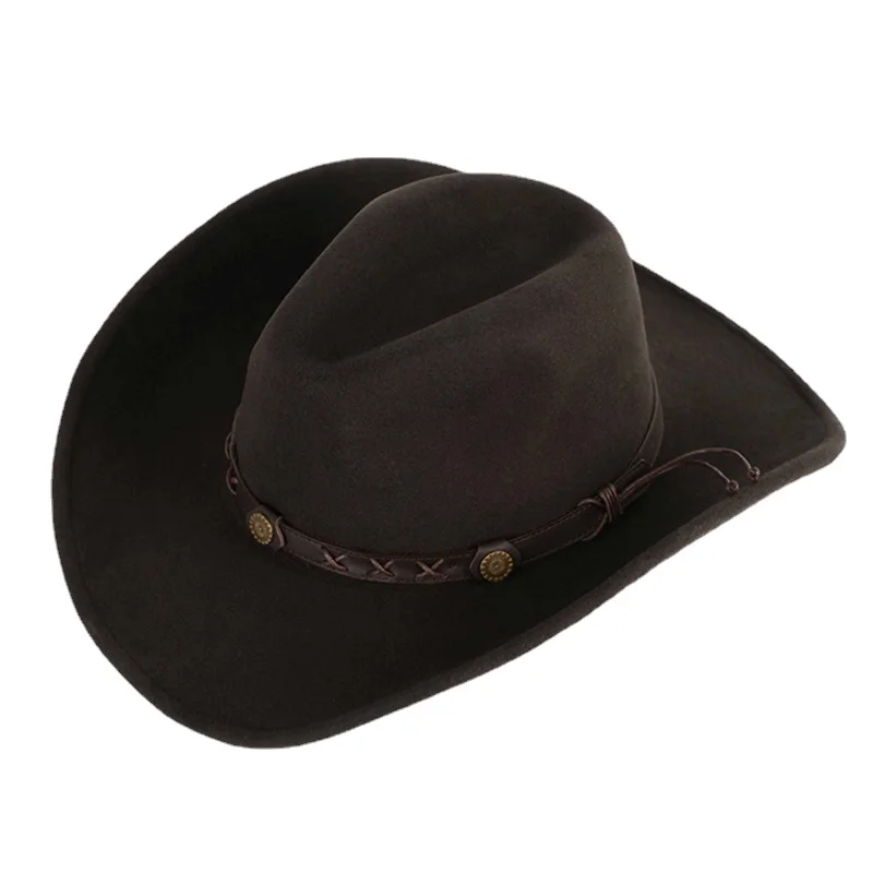 Sombrero de vaquero marrón aislado sobre un fondo blanco | Imagen Premium generada con IA