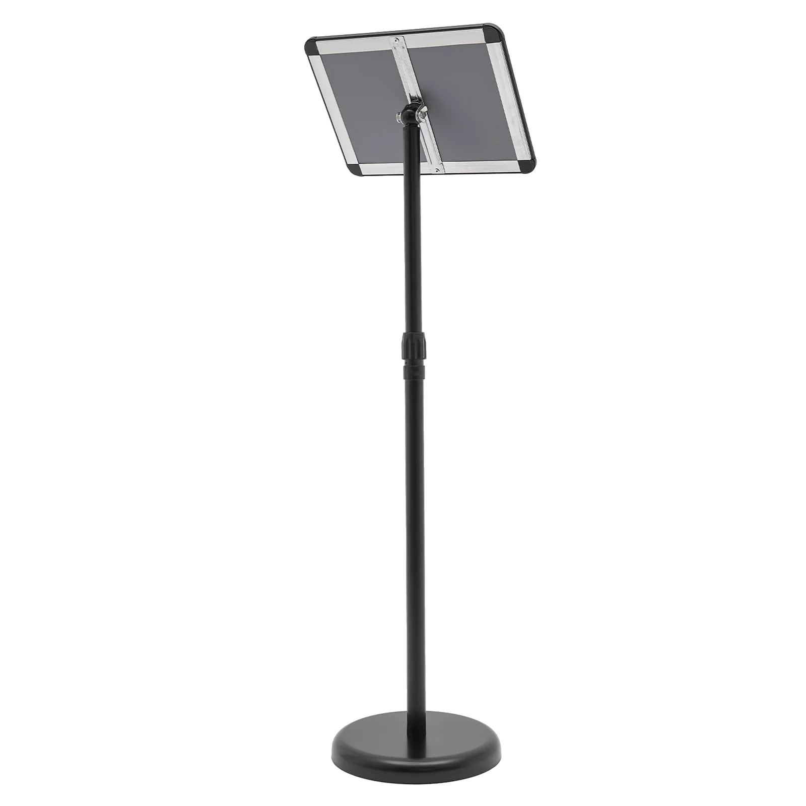 2pcs Stainless Steel Sign Stands Sign Holder Stand with Base Poster Frame Standing for Advertising Exhibition Competition