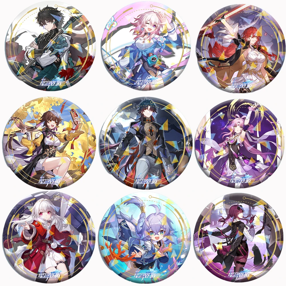 

Game Honkai Star Rail Badge Pin Cosplay March 7th Himeko Kafka Hill Bronia Danheng Anime Cartoon Metal Brooch Pins Costume Props