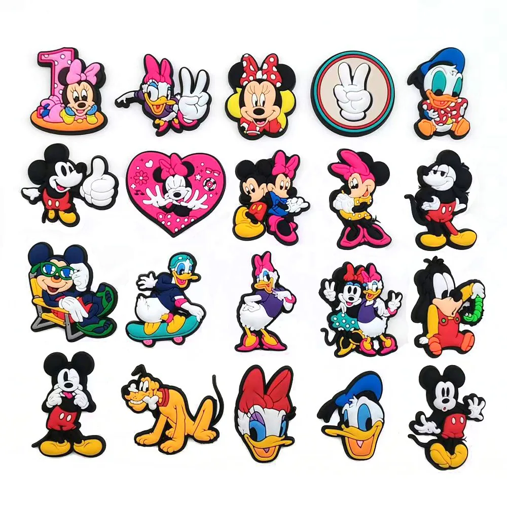 1pcs Disney Cartoon Mickey Mouse PVC Croc Charms Shoe Buckle Garden Shoes  Decorations Accessories Badge Croc Jibz Fit Kids Gift