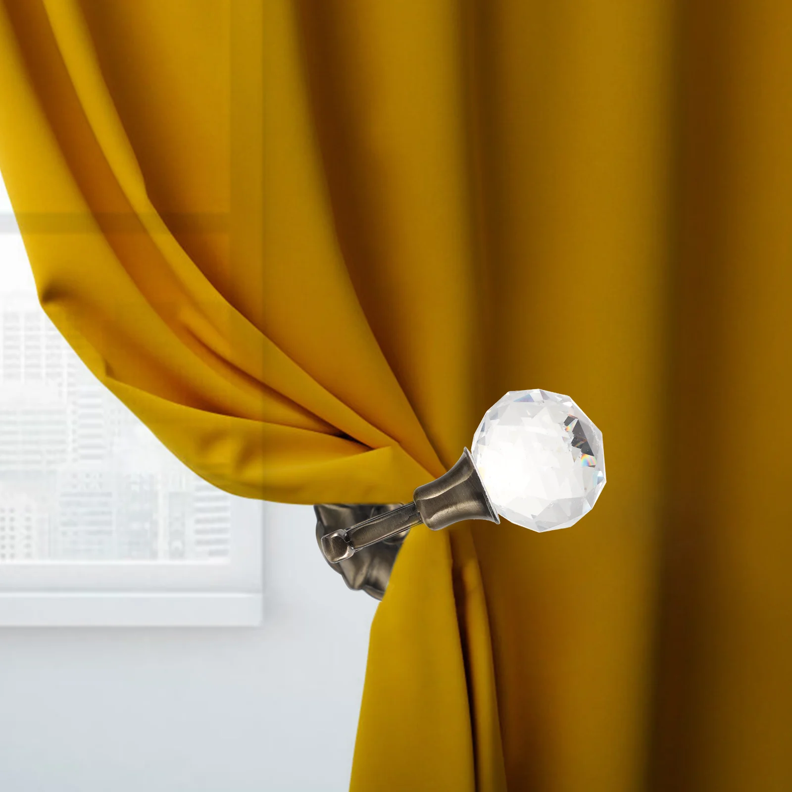 

LIOOBO 1 Pair of clear curtain holdbacks curtain hook holder ( brass )